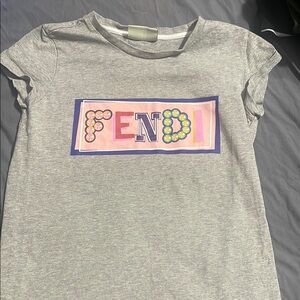 Fendi Kids Gray T-Shirt